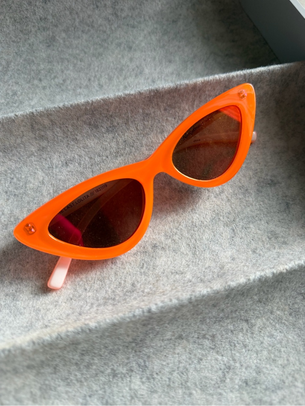 Le Specs x Adam Selman the las Lolita Orange Cat Eye Sunglasses